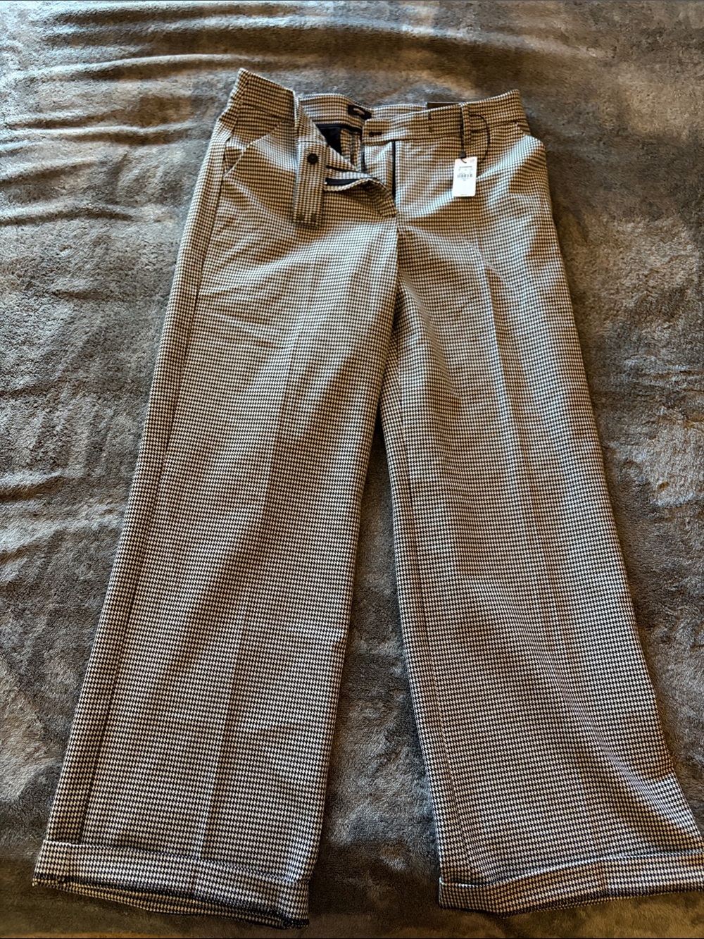 Women’s Classic Houndstooth Dress Pants - Beige/Black